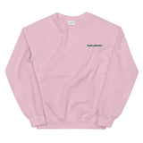 f plastic embroidered crewneck sweatshirt (Pink, Navy)